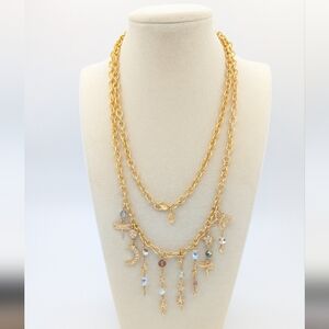 Kirks Folly AB Charm Necklace Gold Tone